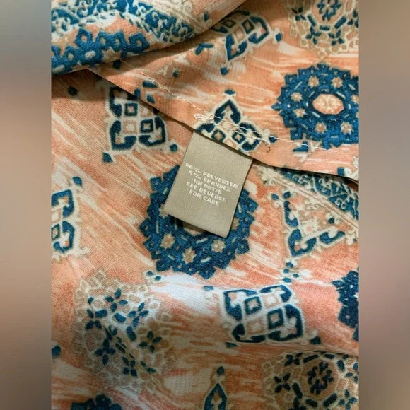 Joan Vass Abstract‎ Patterned Draped Neckline Blouse Large Chic Artsy Feminine - Picture 9 of 9